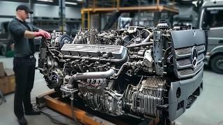 Man Fully Assembles Mercedes TRUCK ENGINE Perfectly | Start to Finish by @trucks_channel_razborgruz