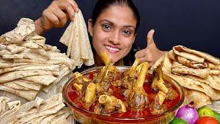 Lal Lal Mutton Jhol With 30 Rumali Roti Paratha Salad Eating