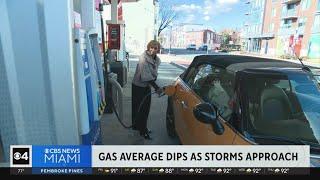 Florida gas average dips as storms approach