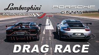 LAMBORGHINI AVENTADOR SVJ  vs PORSCHE GT2 RS | DRAG RACE | Daniel Abt