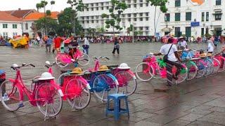 Sewa sepeda ontel hias kota tua jakarta // Kota tua makin hits