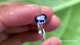 Natural Blue Sapphire Pair, Ceylon Vivid Royal Blue Sapphire, 1.22 Carat Unheated Gemstone