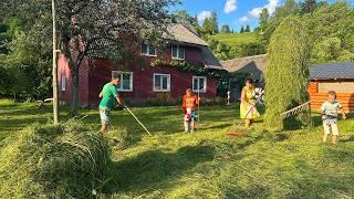 Family Life in the Mountains ️ | Hand Mowing, Homemade Hot Dogs & Farm Fun with 4 Kids 