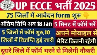 UP ECCE Educater फॉर्म हुए शुरु || up ecce educator vacancy 2024-25 || ( 05 )जिलों में फॉर्म शुरु