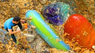 Gem: The boy discovered several precious crystal stones on a piece of land in the mine