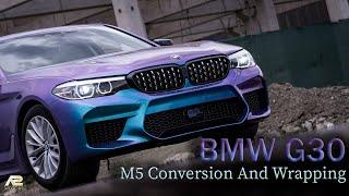 BMW G30 M5 BODY KIT CONVERSION AND TURQUOISE LAVENDER WRAPPING