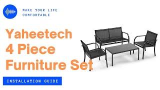 Yaheetech 4-Piece Textilene Patio Furniture Set Installation Guide #outdoorfurnitureset