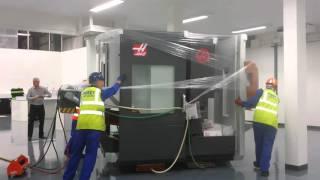 Haas CNC machine delivery to Haas F1 Team, Banbury