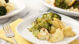 Roasted Broccoli and Cauliflower with Lemon and Garlic- Martha Stewart