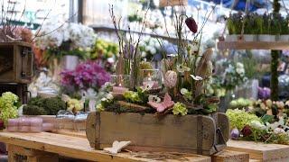 DIY-Idee: Frühlingsdeko mit Ziegelstein-Kiste von Gartencenter Mencke