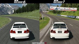 Gran Turismo 6 vs Gran Turismo 7 - Mitsubishi Lancer Evo IV GSR '96 at Eiger Nordwand