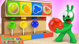 Pea Pea Pretend Play with Colorful Vending Machine and Sweets Candy Toys - Pea Pea Funny Adventures