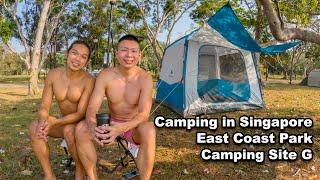 Camping at Singapore East Coast Park Campsite G with @decathlon_quechua Arpenaz Base M Shelter Tent