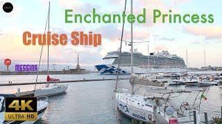 Enchanted Princess Cruise Ship | Setting Sail from Port of Messina, Sicily 2023! ️ | 4K Video