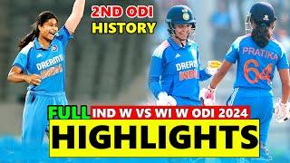 Full Highlights | India Women Vs West Indies Women 2nd Odi 2024 | Ind w vs WI w