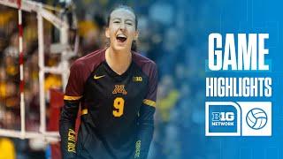 Minnesota at Illinois | Highlights | Big Ten Volleyball | 11/27/2024