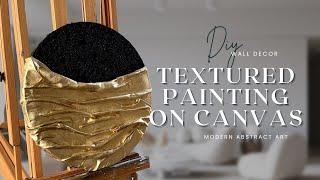 How to create metallic texture painting / DIY textured art tutorial