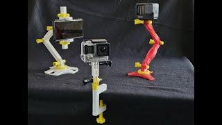 3D printed Desktop Modular mounting system for Smartphones & GoPro