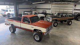 Finishing touches on 2 classic square bodies restoration complete and Wagoneer sold shipping out