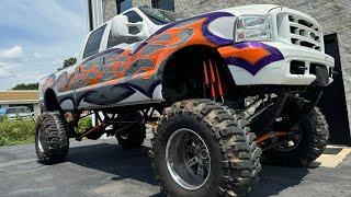 Monster truck ￼extreme lifted 7.3 Powerstroke Superduty ￼20 inch lift 44 boggers mystery wheels ?!