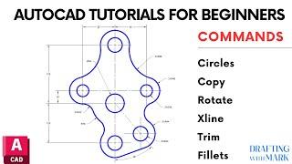 AutoCAD Tutorial   Circles, Copy, Xline, Fillet, and Trim