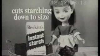 Reckitt's instant starch 1965 TV commercial