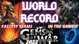 Gems of War ALL WORLD RECORD TEAMS 2022 | Fastest Explore 12, Level 500 Delve, and Pet Rescue Teams