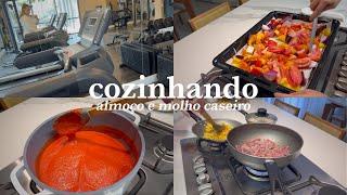 VLOG: caminhada, fazendo almoço, rotina de dona de casa e fazendo molho de tomate caseiro saudável