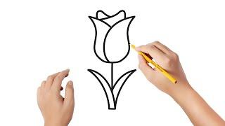 Cómo dibujar un tulipán | Dibujos sencillos