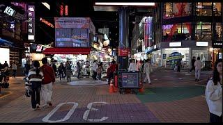 홍대입구거리 걷기 10.28 (월)ㅣWalking the Hongik University entrance street in Seoul, Korea 10.28 (Monday).4K