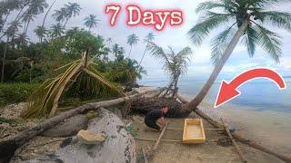 7 days Solo Island Survival - No Food, Water or Shelter