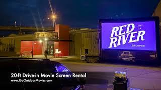 20 ft Drive in Movie Screen Rental by GoOutdoorMovies of Texas - AIRSCREEN