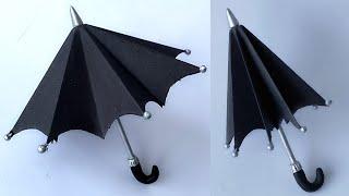 How To Make Paper Umbrella that open and close / Paper Umbrella / Easy Paper Craft / Black Umbrella