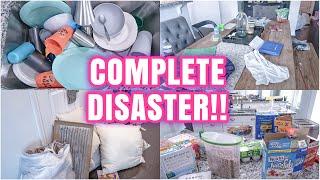 COMPLETE DISASTER CLEAN WITH ME | MESSY HOUSE TRANSFORMATION | EXTREME CLEANING MOTIVATION