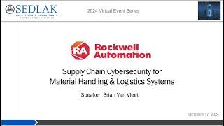 Supply Chain Cybersecurity for Material Handling & Logistics Systems with Rockwell Automation