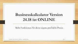 Der Businesskalkulator Version 2024 ist online