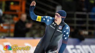 Jordan Stolz sets new speed skating track record with 500m World Cup win in Milwaukee | NBC Sports