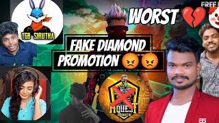 GAMING YOUTUBER FAKE DIAMOND PROMOTION  AND INSTGRAM MENTAL #freefire #gaming #Ffvickyhere