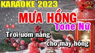 Mưa Hồng Karaoke Tone Nữ Nhạc Sống | Beat Mới Dễ Hát Âm Thanh Chuẩn | Trọng Hiếu