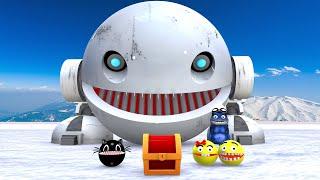 ROBOT PACMAN VS MS PACMAN VS PACMAN MONSTER GAME TREASURE HUNT |CRAZY FROG MERRY CHRISTMAS CHALLENGE