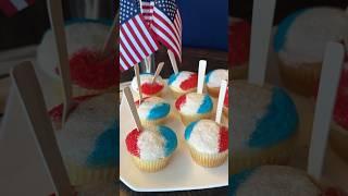 Sno Cone Cupcakes  #easyrecipe #baking #dessert #easybaking #easydessert #4thofjuly #cupcakes