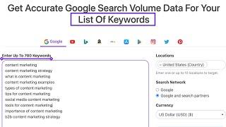 Get Search Volume Data For 700 Keywords Of Your Choice AT THE SAME TIME! 