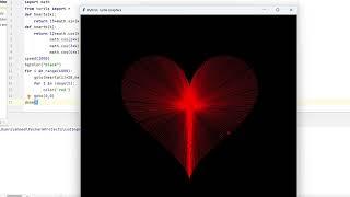 Amazing Red Heart Pattern Using Python Turtle Graphics - Watch it@codingwithnoman#python #turtle