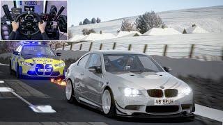 Police BMW M3 G80 Chase M3 E92 - Assetto Corsa | Steering Wheel Gameplay