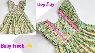 Frill  Neck Baby frock cutting and stitching | Baby Frock cutting and stitching