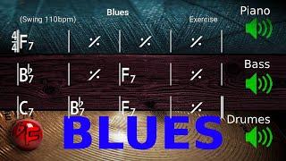 12 Bar Blues in F - Jazz Backing Track / Play-along (110bpm)