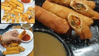 वेज स्प्रिंग रोल्स, घर की शीट से बने |spring Rolls with Homemade sheets...