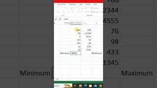 Find Minimum Number in Microsoft Excel #shorts