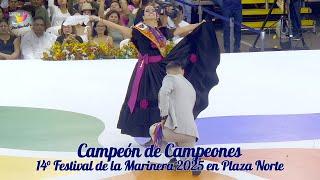 Nueva laureada Mónica Grados y Junior García. CAMPEON DE CAMPEONES. 14 Festival Plaza Norte Marinera