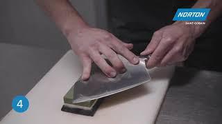 How to use the Norton 3000/8000 grit whetstone to refine blades and achieve a mirror finish